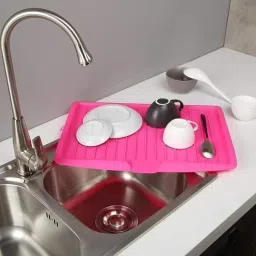 1pcs Pink Draining Tray Plastic Storage Holder Drying Rack Tray for Tools Tray-image-1
