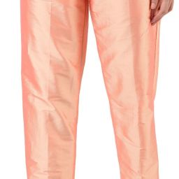 Women Regular Fit Orange Silk Blend Trousers-image-73