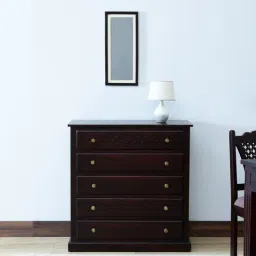 mudramark from pepperfry Inaaya Sheesham Wood Chest Of Drawers In Scratch Resistant Dark Mahogany Finish-picture-4