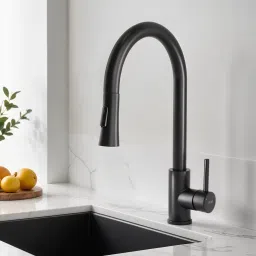 Kara Pull-Out Single Lever Sink Mixer Faucet with Dual Flow Black Matte Finish Faucet/Tap For Kitchen & Bathroom Hot & Cold Mixer Faucet-image-1