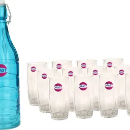 Serving Lemon Set Of Bottle And 12 Glass, 1 Ltr-X123 Jug Bottle Glass Set-image-42