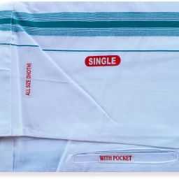 Chithra Fabrics CF 8013 Velcro Fancy 2.00m Ramar Green Solid Men Dhoti-image-5