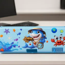 PENCIL BOX Blue Shark Pencil Box Art Plastic Pencil Box-image-61