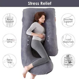 wild mint J SHAPE Microfibre Solid Pregnancy Pillow Pack of 1-picture-26