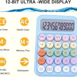 ikonexx 12 Digit Big disktop calculator Mechanical Calculator Big Buttons, Colorful Candy BasicCalculator image 5