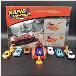 Happy kids Rapid car launcher with 7 metal master racer cars and One Launcher | Hot Cars Launchers Set with Free Wheels in Metal | Racing Car Launcher Set (7 in 1)| Speed car Launcher Set (Multicolor)-16