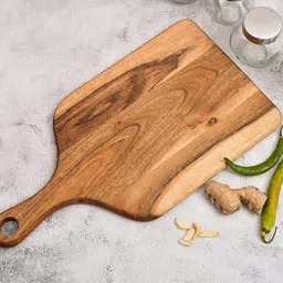 Acacia Wood 16X9 Inches Designer Shape Chopping Board for Cutting Fruit Tray-image-5