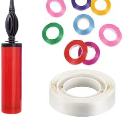 party midlinkerz Solid Balloon Decorating Garland - 1 Balloon Pump,1 Glue Dot & 10 Curling Ribbon Multi Balloon Bouquet-picture-6