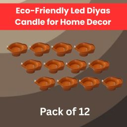 Water Sensor Diya LED Water Diyas for Diwali Home & Office Décor Pack of 12 W167 Plastic (Pack of 12) Table Diya Set-image-89
