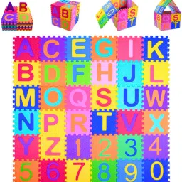 Alphabet & Number Puzzle Foam Mat for Kids – 36 Pcs, Multicolor-5