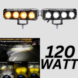 4 Lens LED Car Bike Headlight LED Light Fog Lamp01 Fog Lamp Car, Motorbike LED (12 V, 120 W)-11