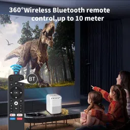Omex DLP Short Throw Android 10. Wifi 5G BT 5.1 Electronic Focus 6D Keystone Dolby (4000 lm / 2 Speaker / Wireless / Remote Controller) Portable Projector image 5