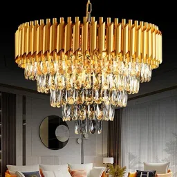 Modern 5-Tier K9 Crystal 600mm Light Fixture for Living Room Bedroom and Hallway Chandelier Ceiling Lamp-13