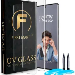 FIRST MART Edge To Edge Tempered Glass for Realme 11 Pro 5G, Realme 11 Pro, Realme 11 Pro Plus 5G, Realme 11 Pro+, Realme 11 Pro + 5G, UV Curved Screen Protector with Easy Installation Kit-5