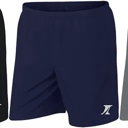 Pack of 3 Solid Men Black, Blue, Grey Sports Shorts-image-71