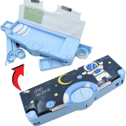 Multifunctional Magnetic Pencil Box with Built-in Accessories for Kids Space Astronaut Art Plastic Pencil Box-image-52