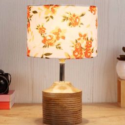 Devansh Wood Table Lamp With Multicolor Cotton Shade by New Era-picture-41