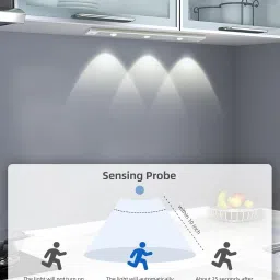 nairo Under Cabinet Lights Led Motion Sensor Indoor,Usb Rechargeable,3 Light Modes 8 hrs Flood Lamp Emergency Light image 5