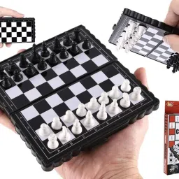 Mini Magnetic Chess Set, Folding Chess Board Set Educational Board Games-6
