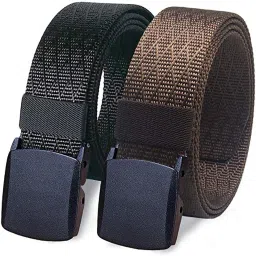 Men & Women Casual Brown, Black Nylon, Canvas Belt-image-48