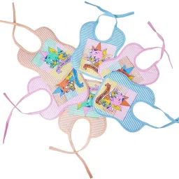 da anushi Soft Cotton Washable & Reusable Multicolor Highly Absorbing/Comfortable and Easily Adjustable Feeding Bibs In Apron Style For Babies,Toddlers,Infants image 3
