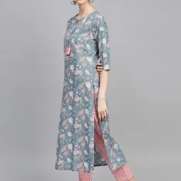 Women Pure Cotton Kurta Pant Set-image-123