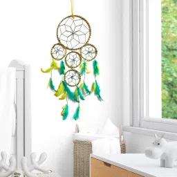 Handmade Diwali Decoration Door Hanging Pooja Room Festival Office Bedroom Décor Feather, Nylon, Iron Dream Catcher-picture-14