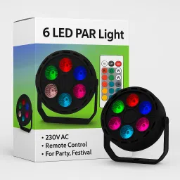 6 LED RGB Light with Remote | Ideal for Diwali, Events, Home Decoration Single Disco Ball-image-91