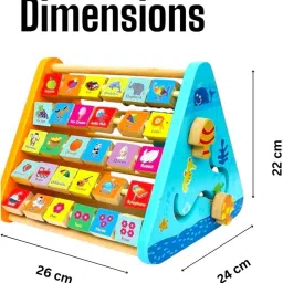 kidzoie 5-in-1 Wooden Activity Cube – Alphabet, Abacus, Whiteboard Learning Toy (2+ Yrs) image 3