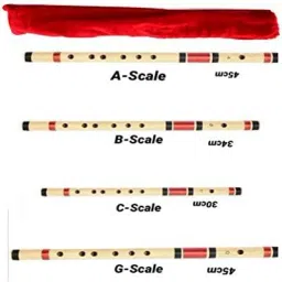 Set of A-Scale, B-Scale, C-Scale & G-Scale Bamboo Flute With Bag Red Bamboo Flute-image-33