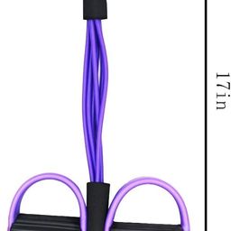 generic Pedal Resistance Band Exercise Equipment, 4-Tube Elastic Pull Rope with Foam Handle, Multi-Color image 2