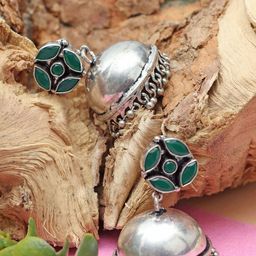 Ozanoo Silver-Plated Brass Classic Jhumkas Earrings-52