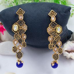 PRIVIU Stone Studded Drop Earrings-41