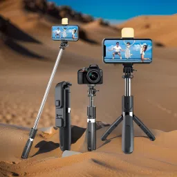 Clairbell LG6_R1S Bluetooth Selfie Sticks with Remote and Selfie Light Single Gimbal for Mobile-31