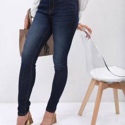 Women Boot-Leg High Rise Blue Jeans-image-45