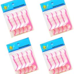 Tooth Cleaning Dental Floss Toothpicks Plastic Set 80 Piece Set (white & Pink)-19