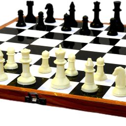 Wooden Black & White Chess Board with 32 Pawns, Large 35.5 cm Chess Board-image-21