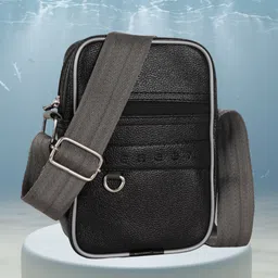 veneer Black Men Sling Bag casual sling bag Crossbody bag for men-picture-1