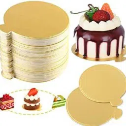 Golden Cake Stand, Cake Board Cake Base Round 7.25 inches, 1 Pond Base Paper Cake Server-36