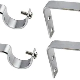 Silver Rod Rail Bracket, Curtain Hooks, Tieback Hook, Curtain Rods Metal-18