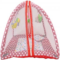 Polyester Infants Washable Baby Bedding Set Play Gym with Mosquito Net and Hanging Toys for Baby Boy's & Baby Girl's (0- 9Months) Mosquito Net-21