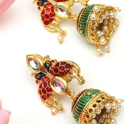 Ozanoo Gold-Plated Classic Jhumkas Earrings-image-27