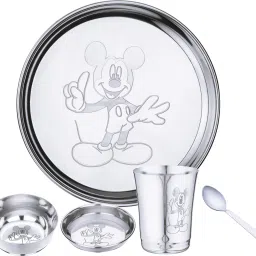 Pack of 5 Stainless Steel Stainless Steel Mickey Mouse Baby Dinner Set Dinner Set-image-85
