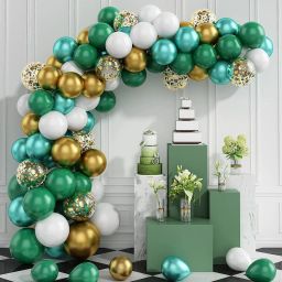 Solid Green golden decoration balloon garland arch kit 65pcs for birthday, wedding Balloon-image-53