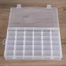 36 Grid Cells Plastic Multipurpose Jewelry Organizer Storage Box 36 Grids Clear Plastic Storage Box Vanity Box-image-13