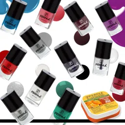 Trendy Quick-drying, Long-Lasting Gel Based Nail Polish Set of 12 Pcs 5ml each x 12 Pcs, MultiColor Combo (FREE NAIL WIPES)-17