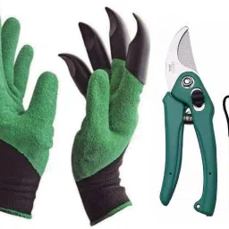 Garden Scissors Pruning Flower Cutter Trimmer & Gloves with Built in Claws Gardening Shoulder Glove-image-56