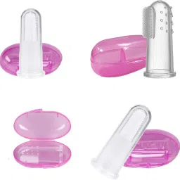 pack of 4 Baby Silicone Finger Toothbrush with case for Easy Cleaning, Massaging, and Soothing Gums, Oral Hygiene Ultra Soft Toothbrush-20