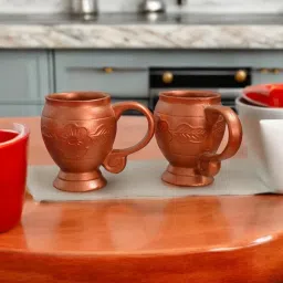 Pack of 2 Terracotta Terracotta Mugs for Tea & Coffee Reusable | Desi Earthen Cup (220 ml Each)-image-55