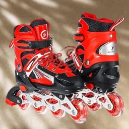skating shoes for Kids, unisex age 5 to 10 year Skates Size 5-12 UK red In-line Skates - Size FreeUK-picture-19